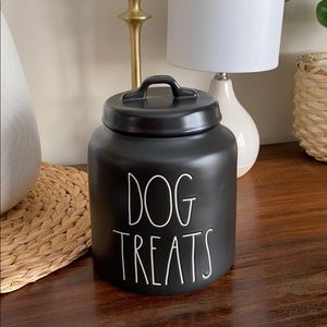 Rae Dunn DOG TREATS canister.